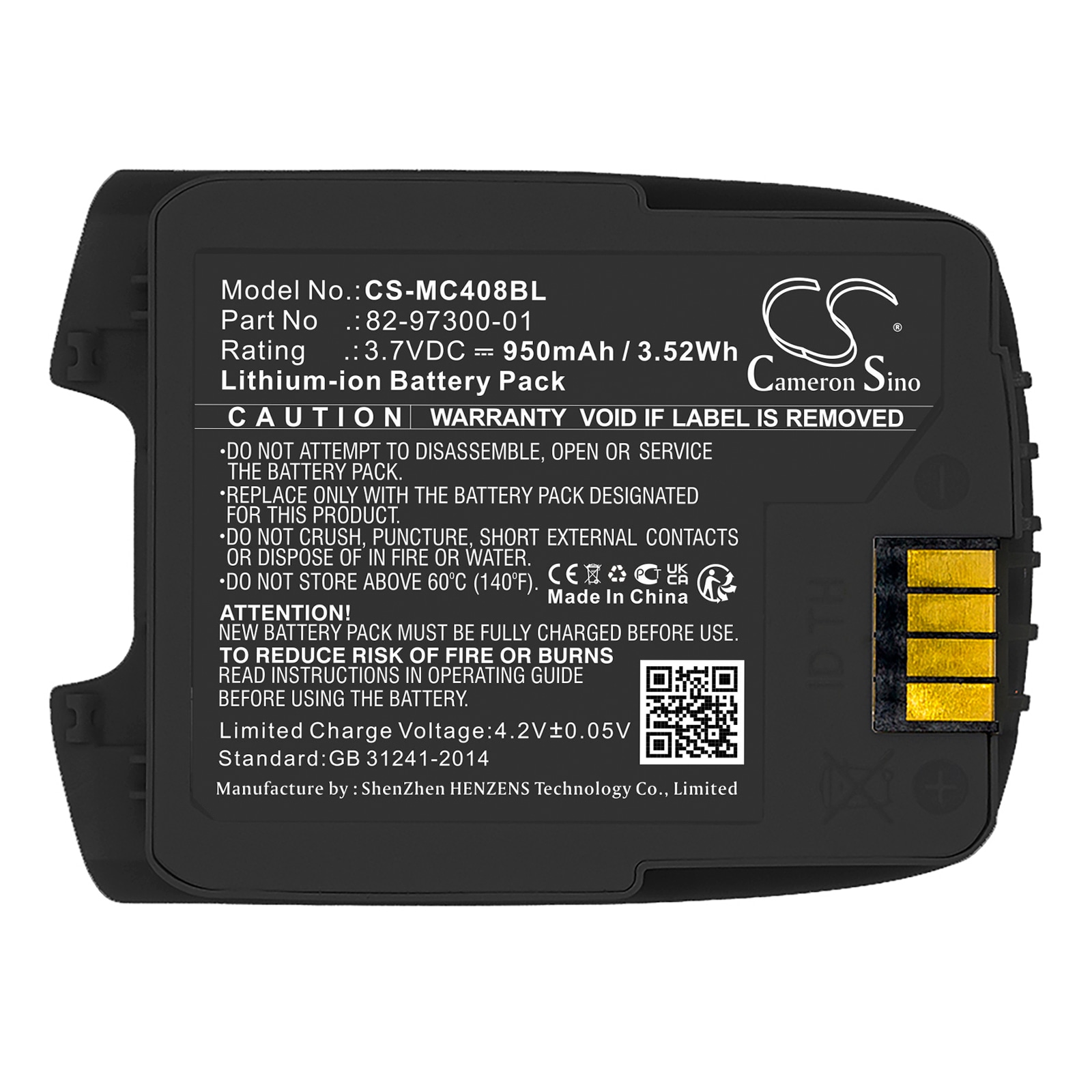 Batteri for strekkodeskanner for Motorola CS4070, CS4070-SR