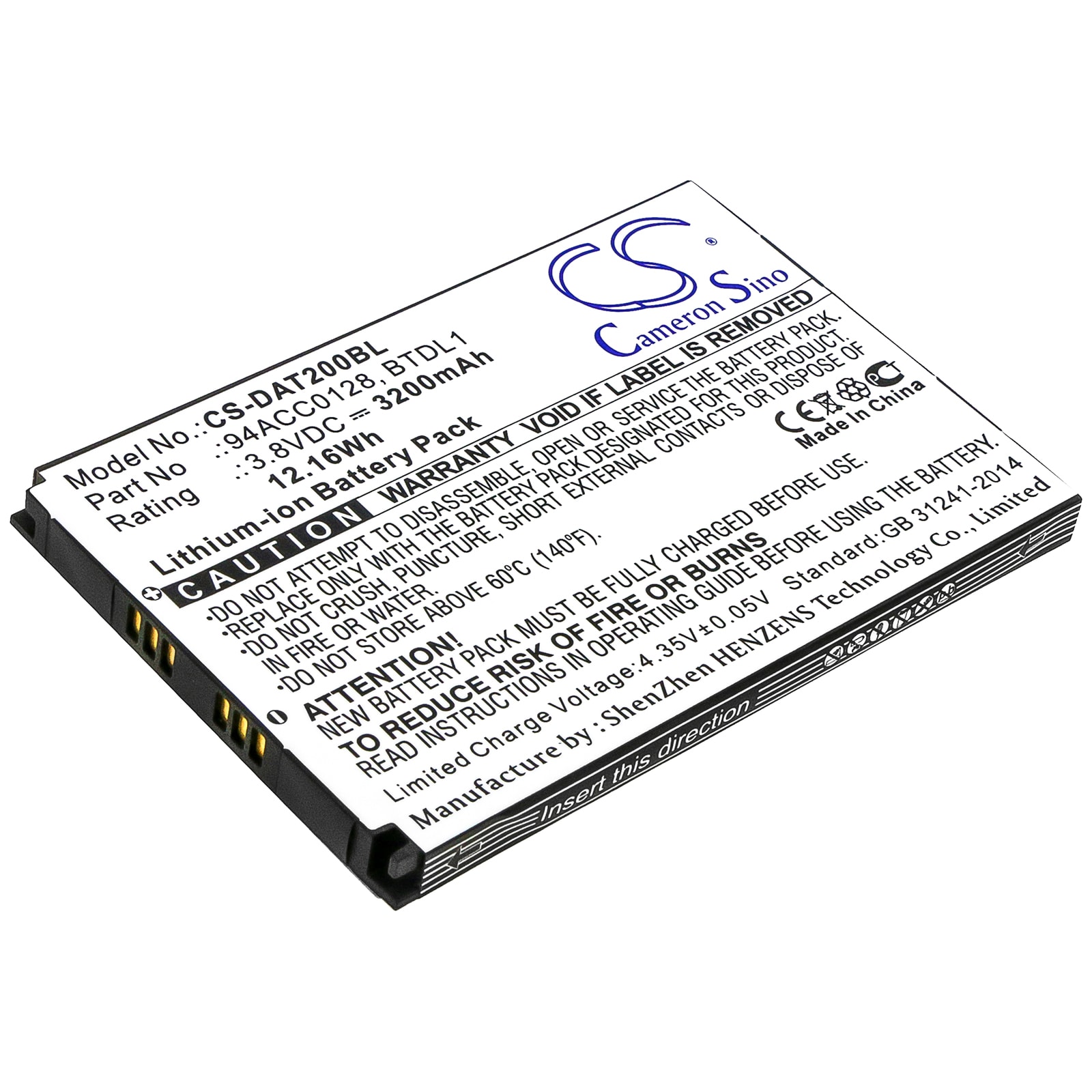 Batteri til strekkodeskanner for Datalogic Axist, DL-Axist
