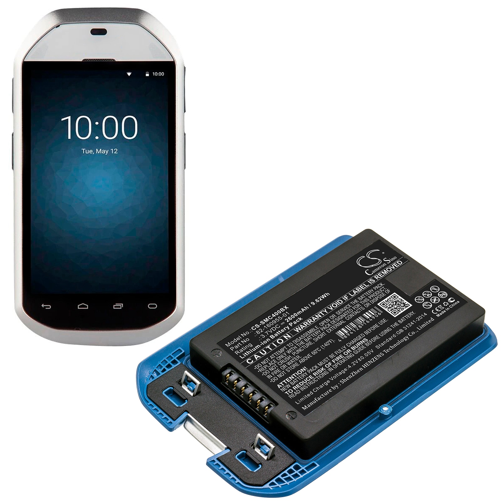 Batteri til strekkodeskanner for Symbol MC40, MC40C, MC40N0 osv.