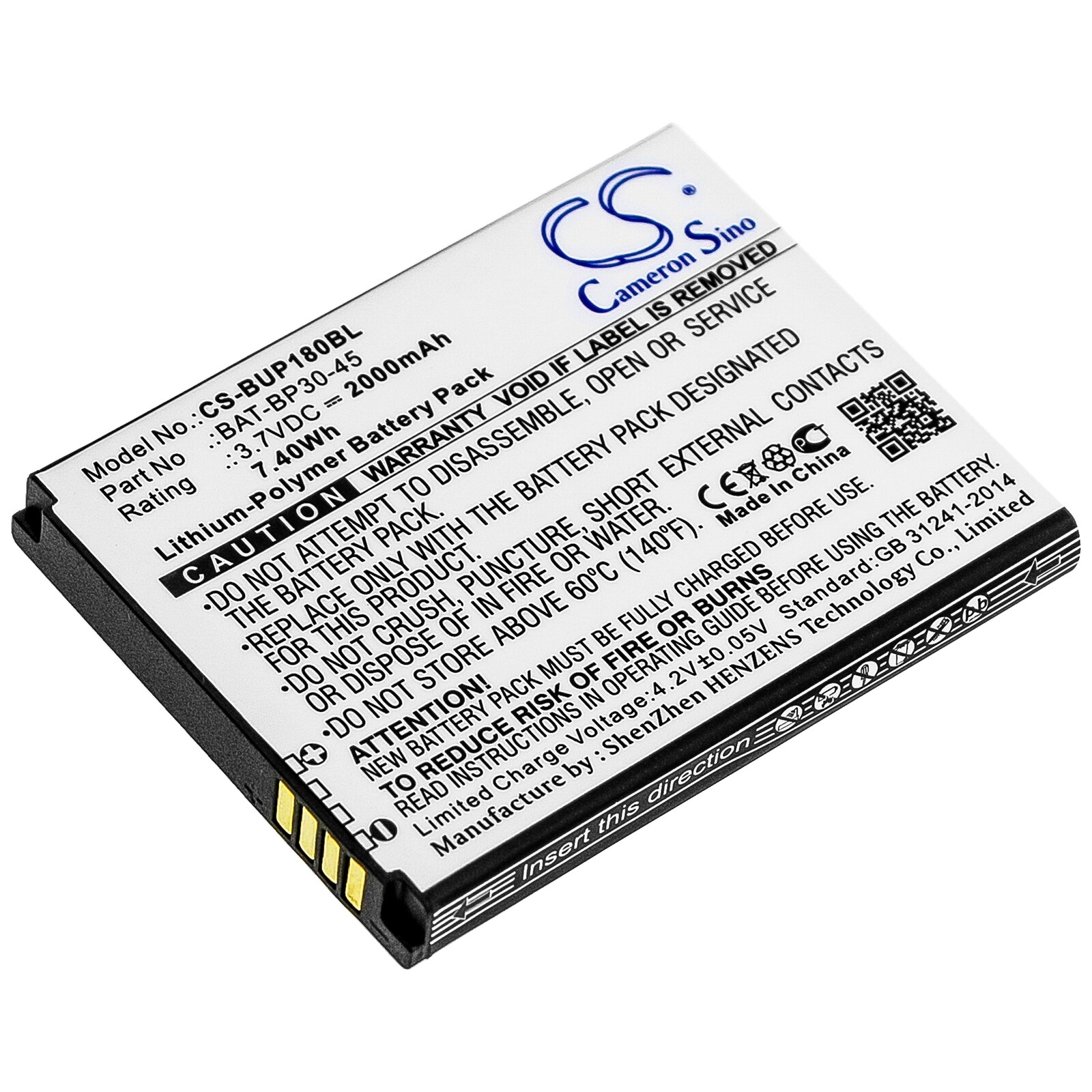 Batteri til strekkodeskanner for Bluebird BP30, BM180