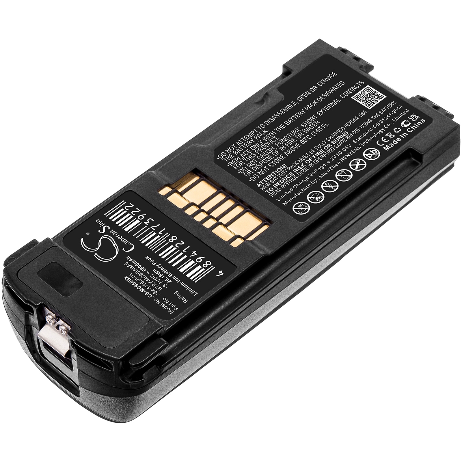 Batteri for Symbol MC9500, MC9590, MC9596 strekkodeskanner