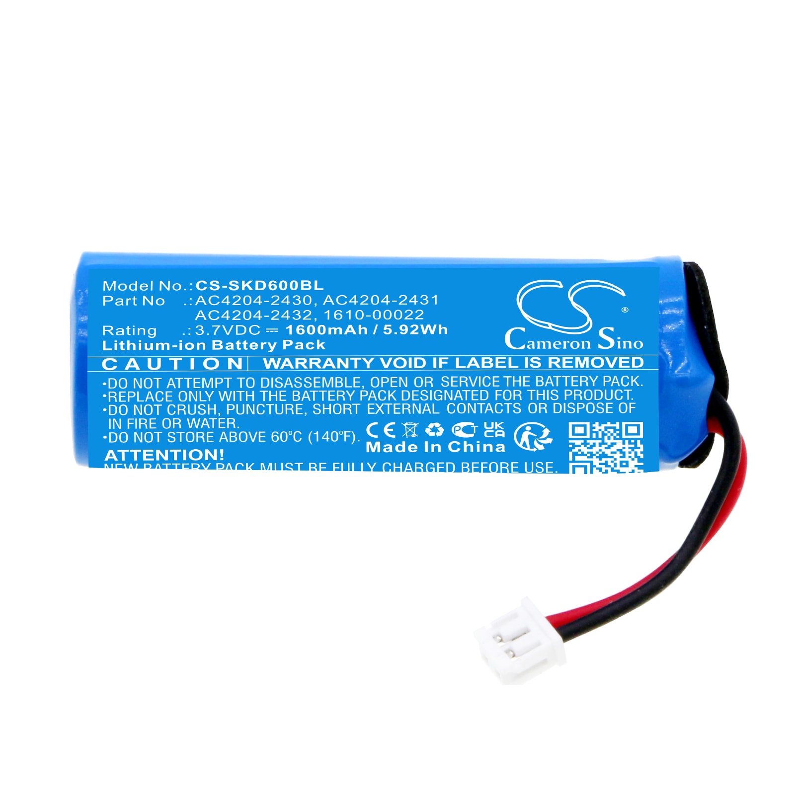 Batteri til strekkodeskanner for Socket Mobile D700, D730, D740 osv.
