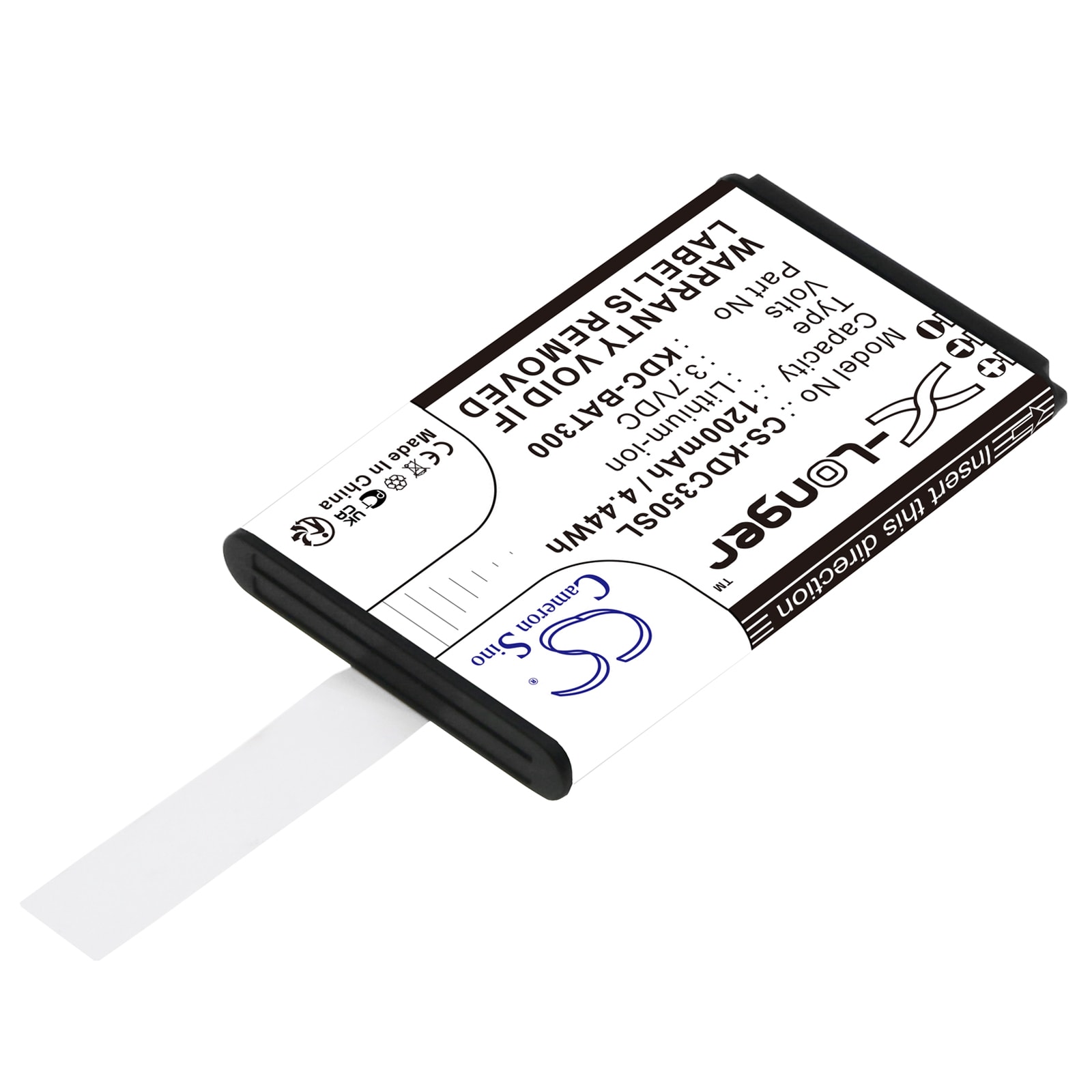 Batteri til strekkodeskanner for KOAMTAC KDC-300, KDC-250, KDC350R2 og andre.
