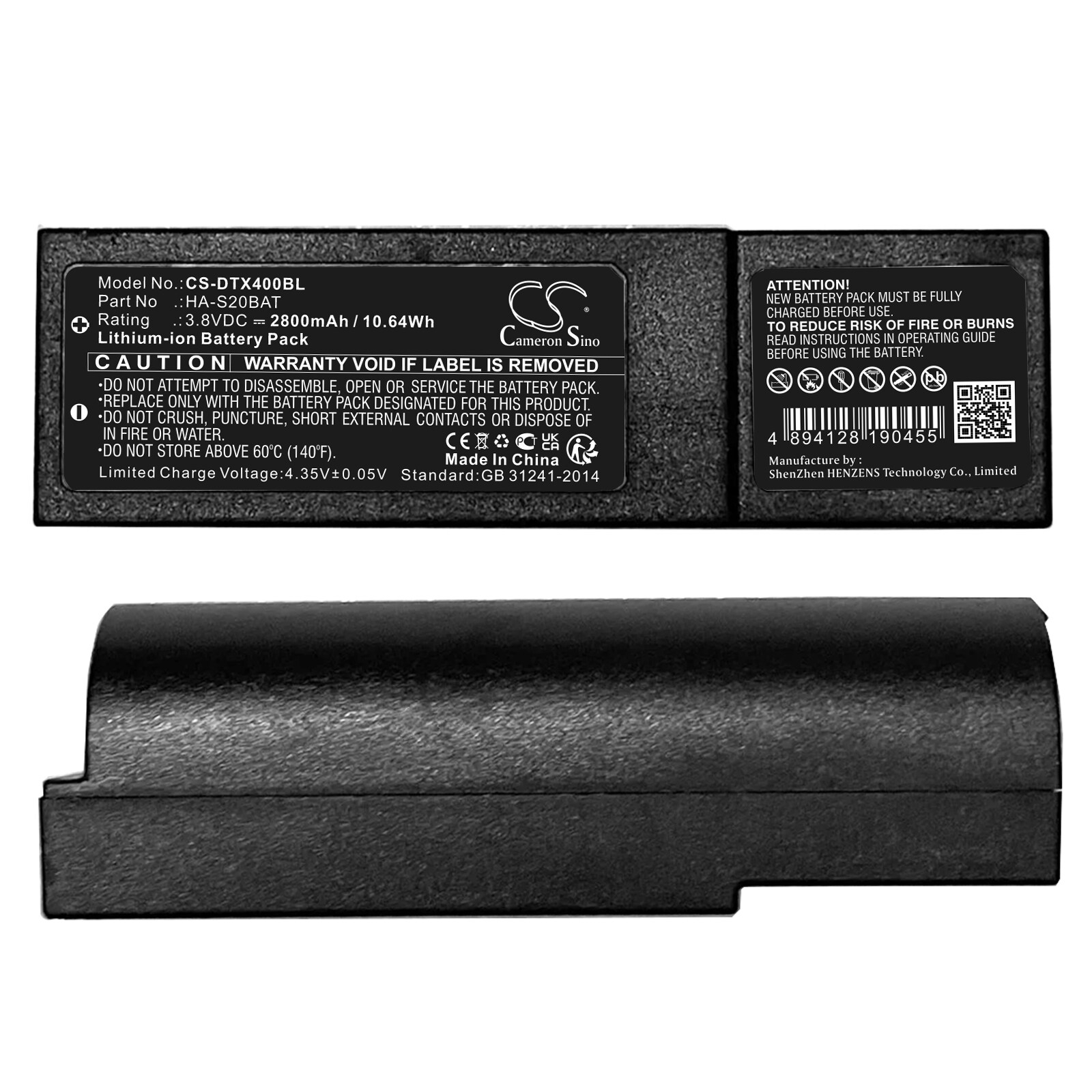 Batteri til strekkodeskanner for Casio DT-X400, DT-X450