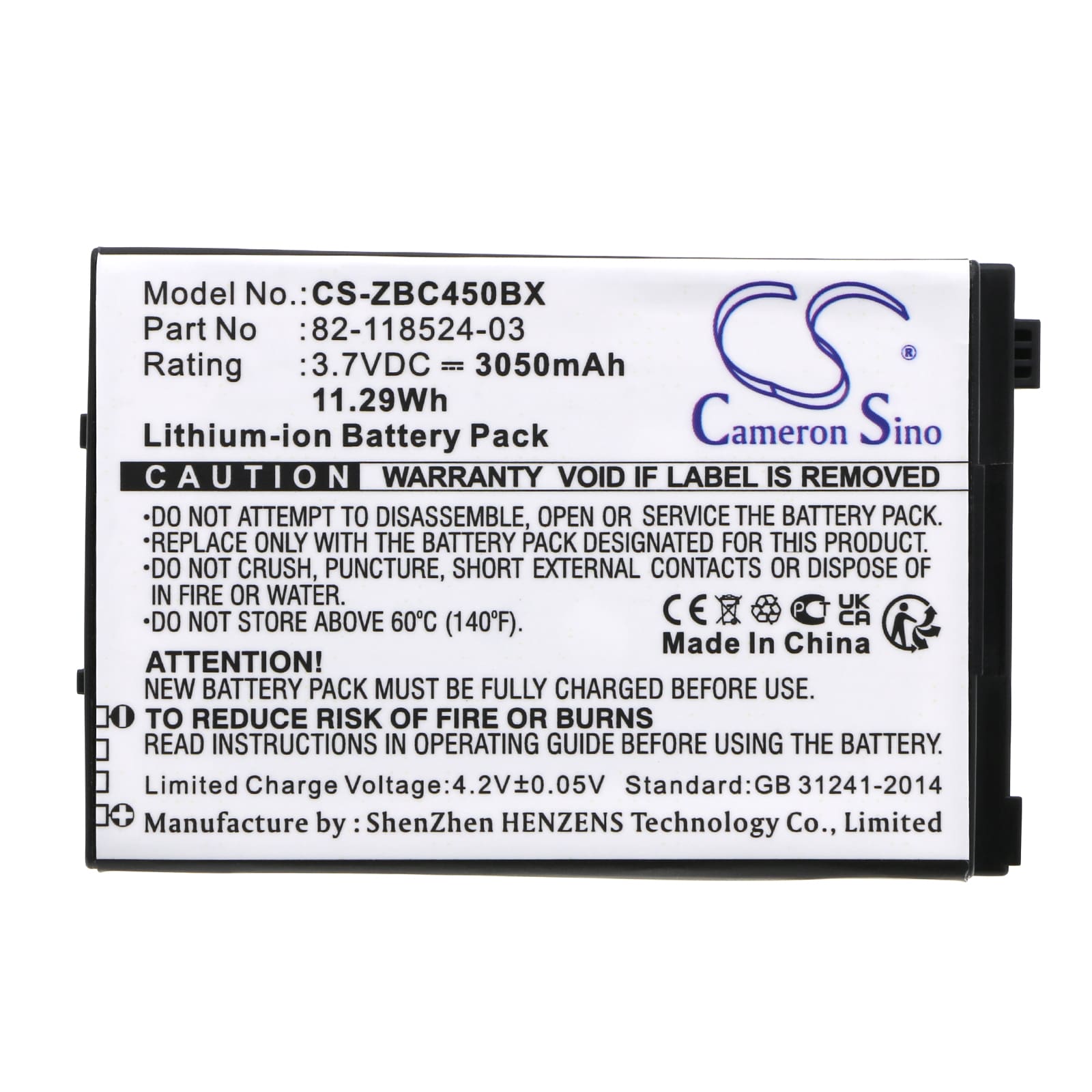 Batteri til strekkodeskanner for Zebra MC45