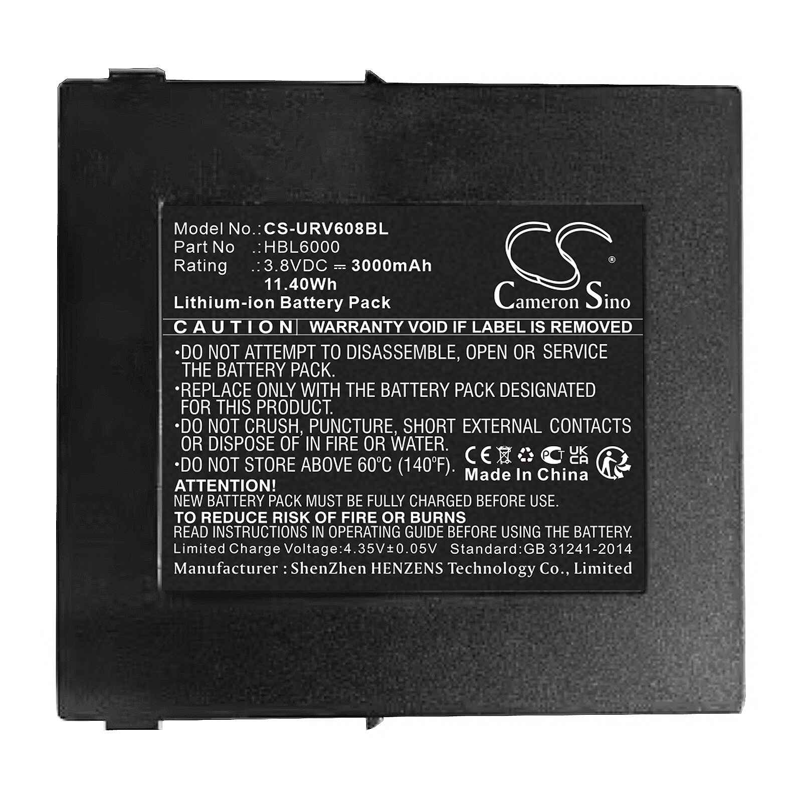 Batteri til strekkodeskanner for Urovo i6080