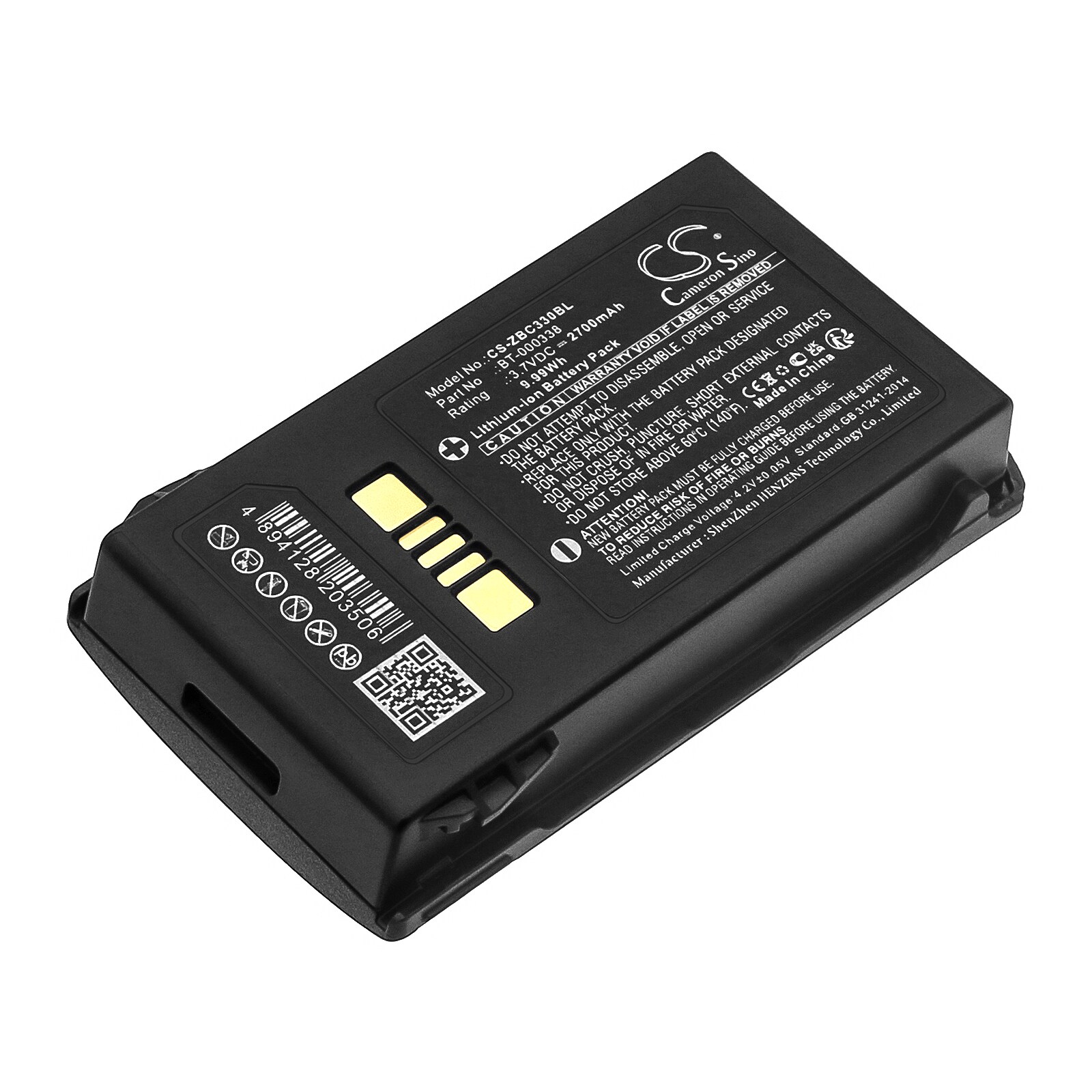 Batteri for strekkodeskanner for Zebra MC33, MC330, MC3300 osv.