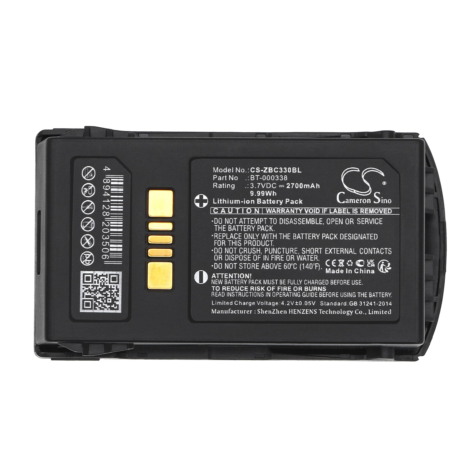 Batteri for strekkodeskanner for Zebra MC33, MC330, MC3300 osv.