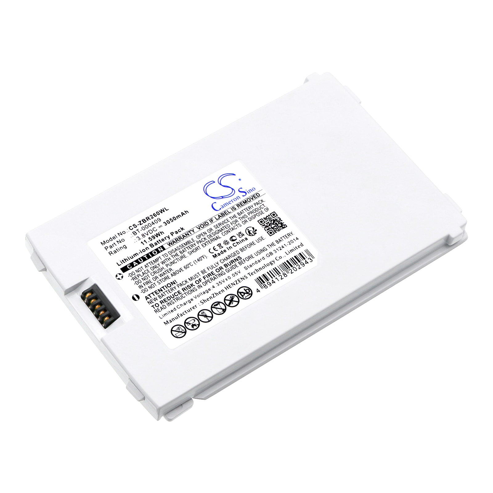 Batteri til strekkodeskanner for Zebra TC21, TC26, TC26AK osv.