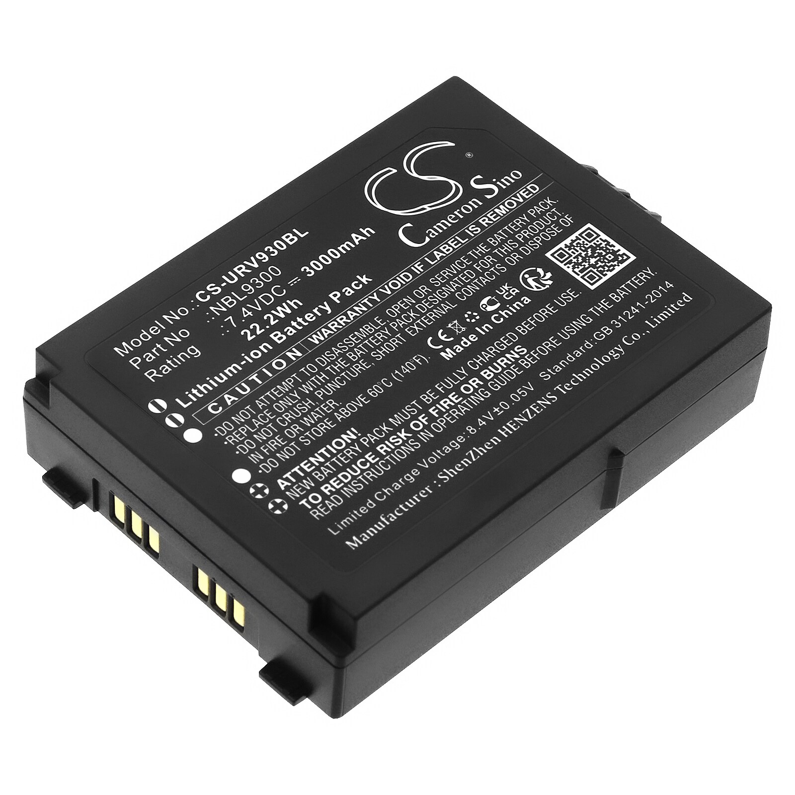 Batteri til strekkodeskanner for Urovo NBL9300