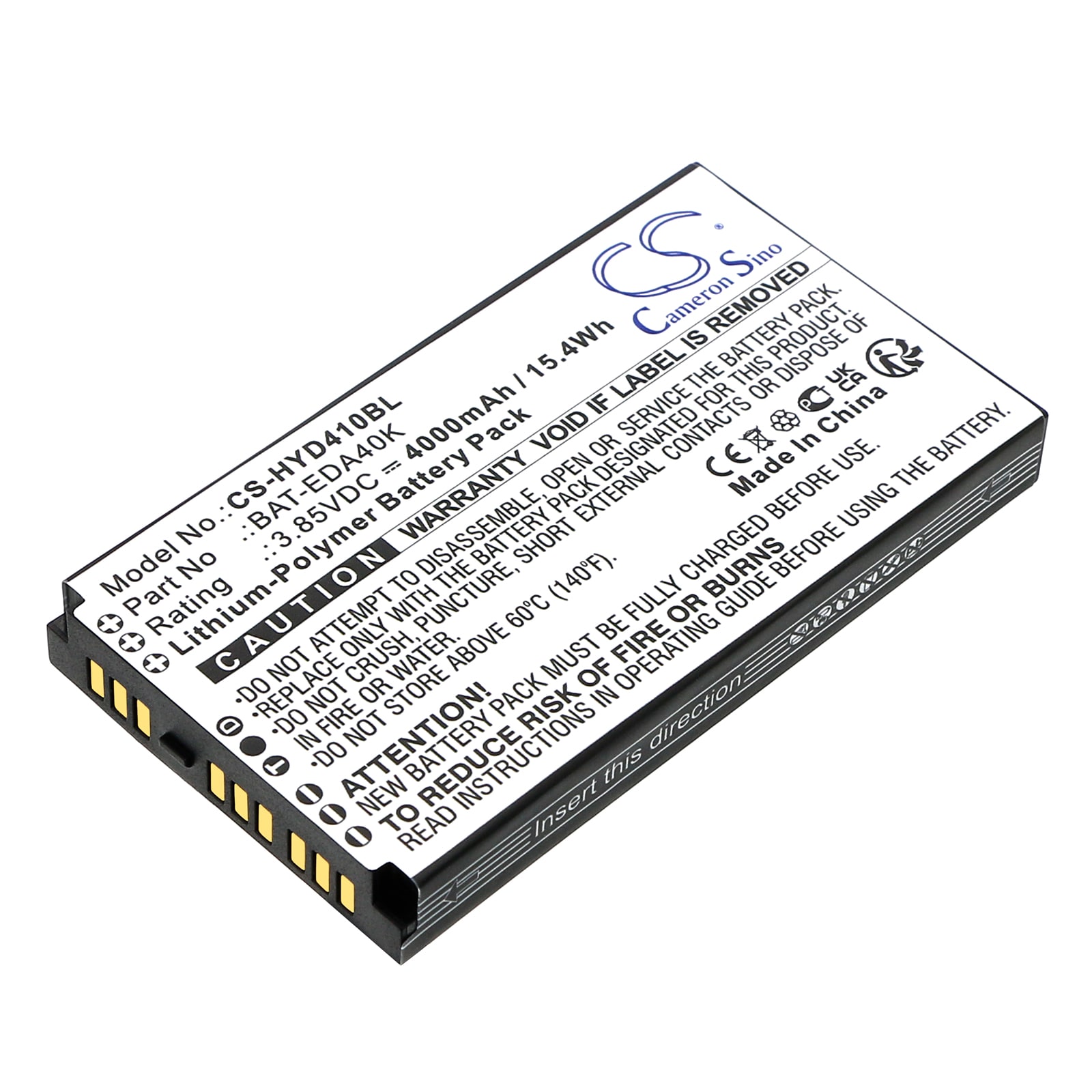 Batteri til strekkodeskanner for Honeywell EDA40K
