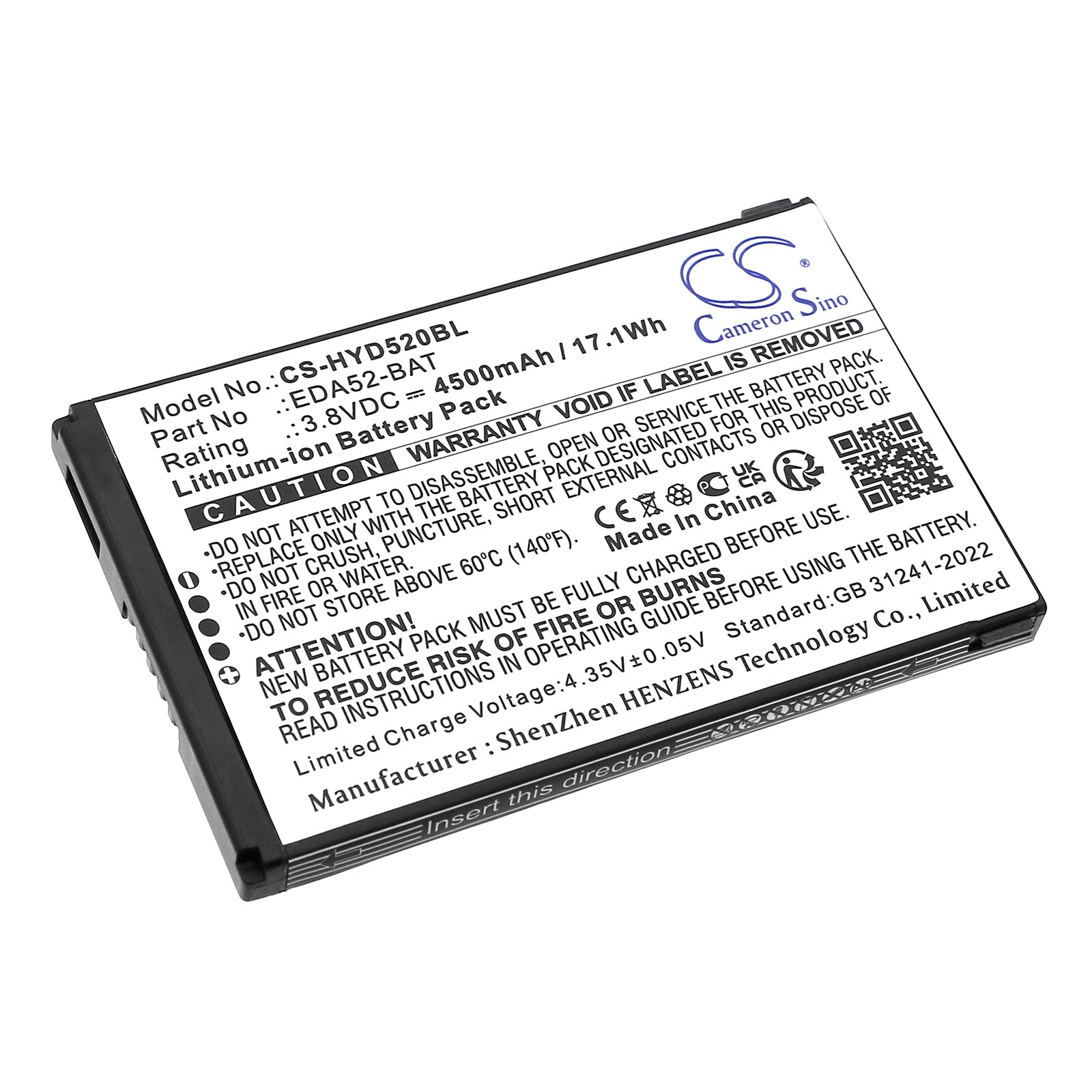 Batteri til strekkodeskanner for Honeywell ScanPal EDA52