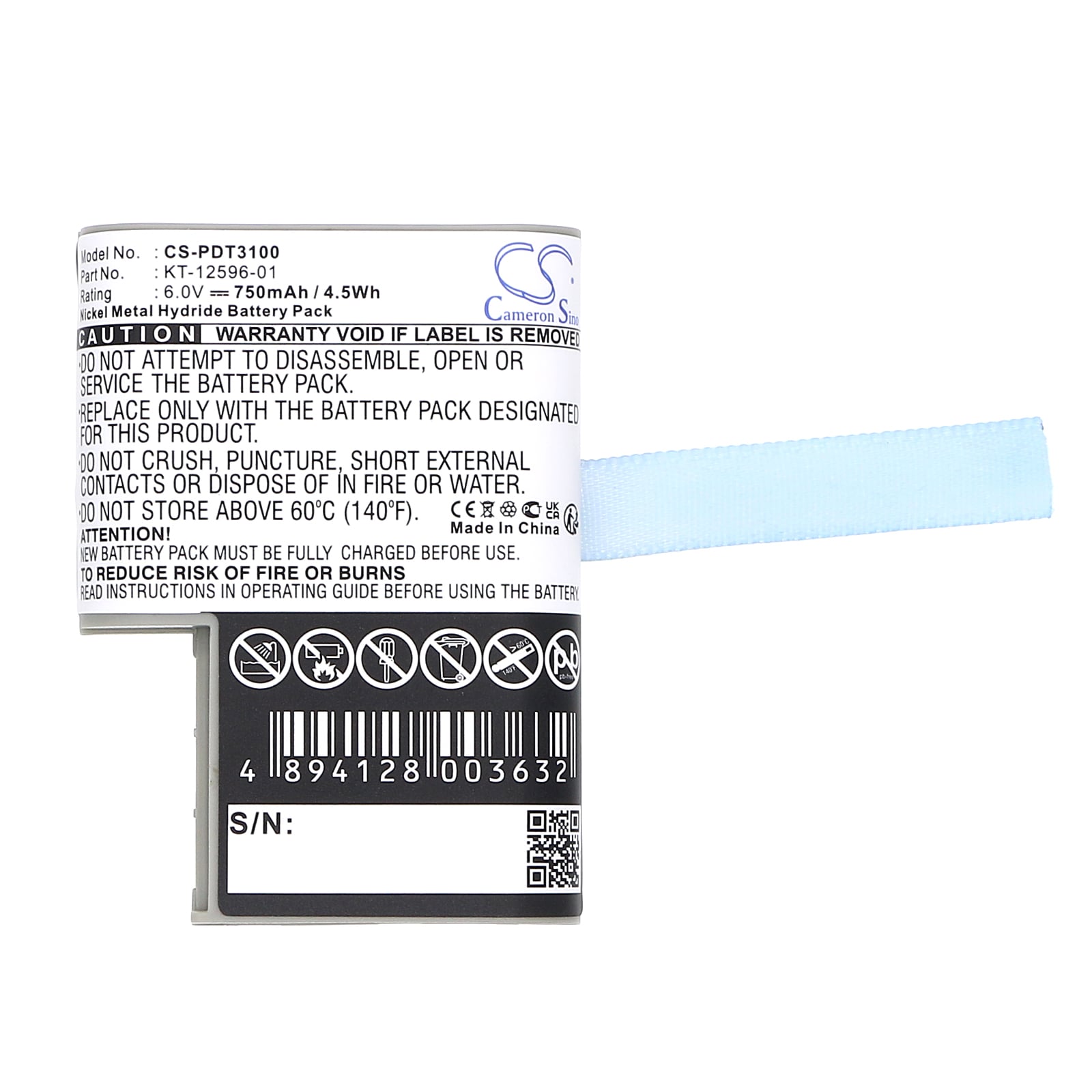 Batteri til strekkodeskanner for Symbol PDT 3100, PDT 3110, PDT 3120 osv.