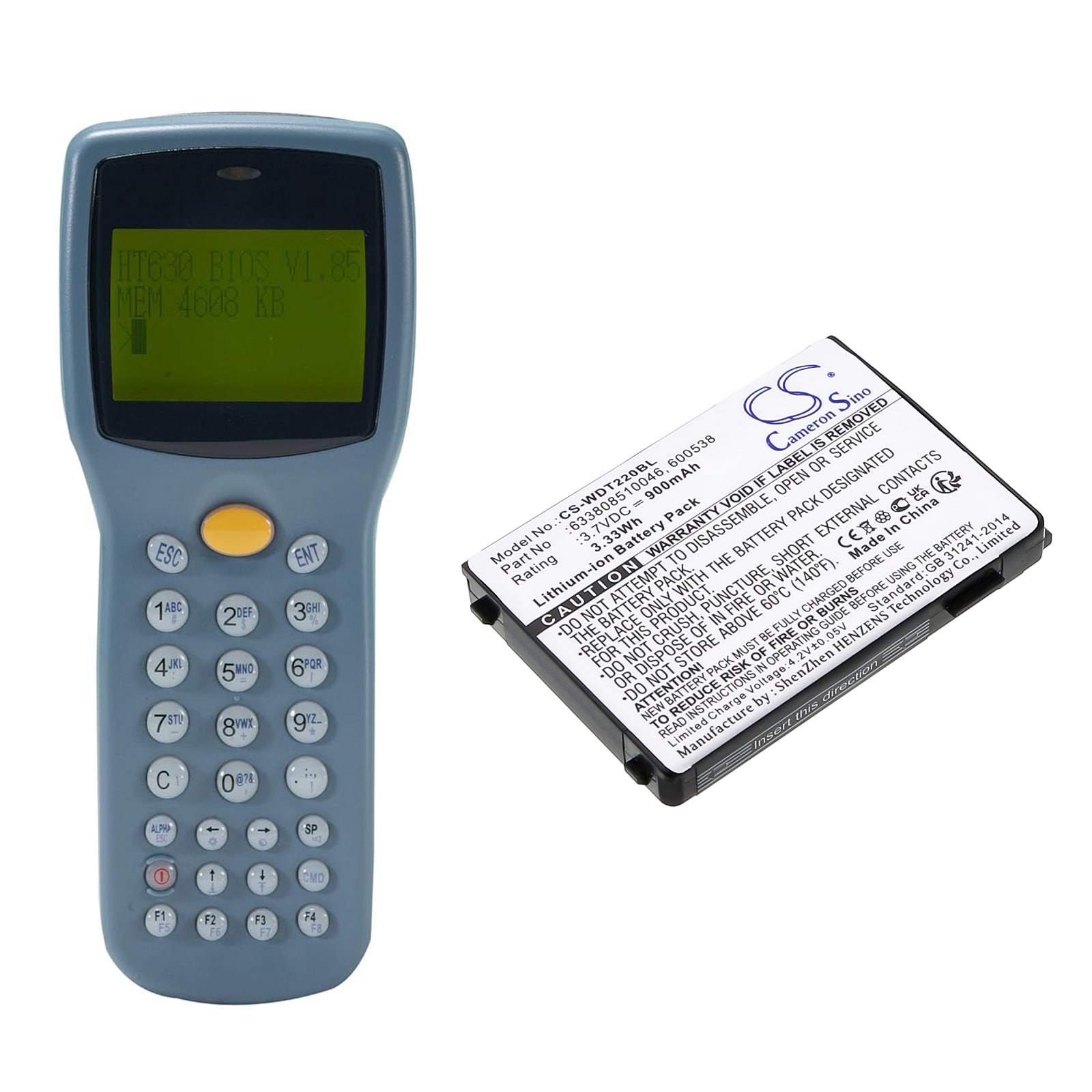 Batteri til strekkodeskanner for PSC PT40