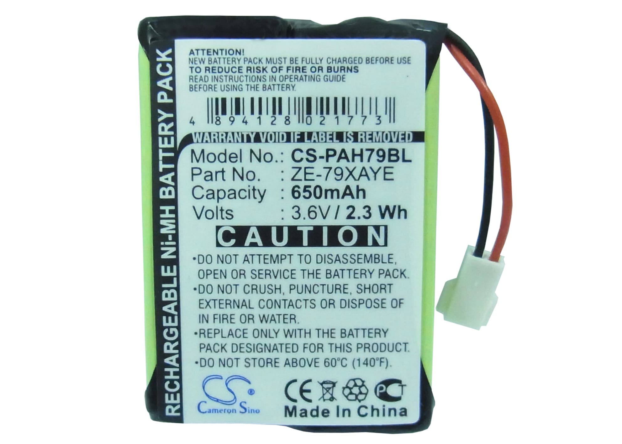 Batteri til strekkodeskanner for Panasonic håndholdt ZE-79UNCY, håndholdt ZE-79XAYE