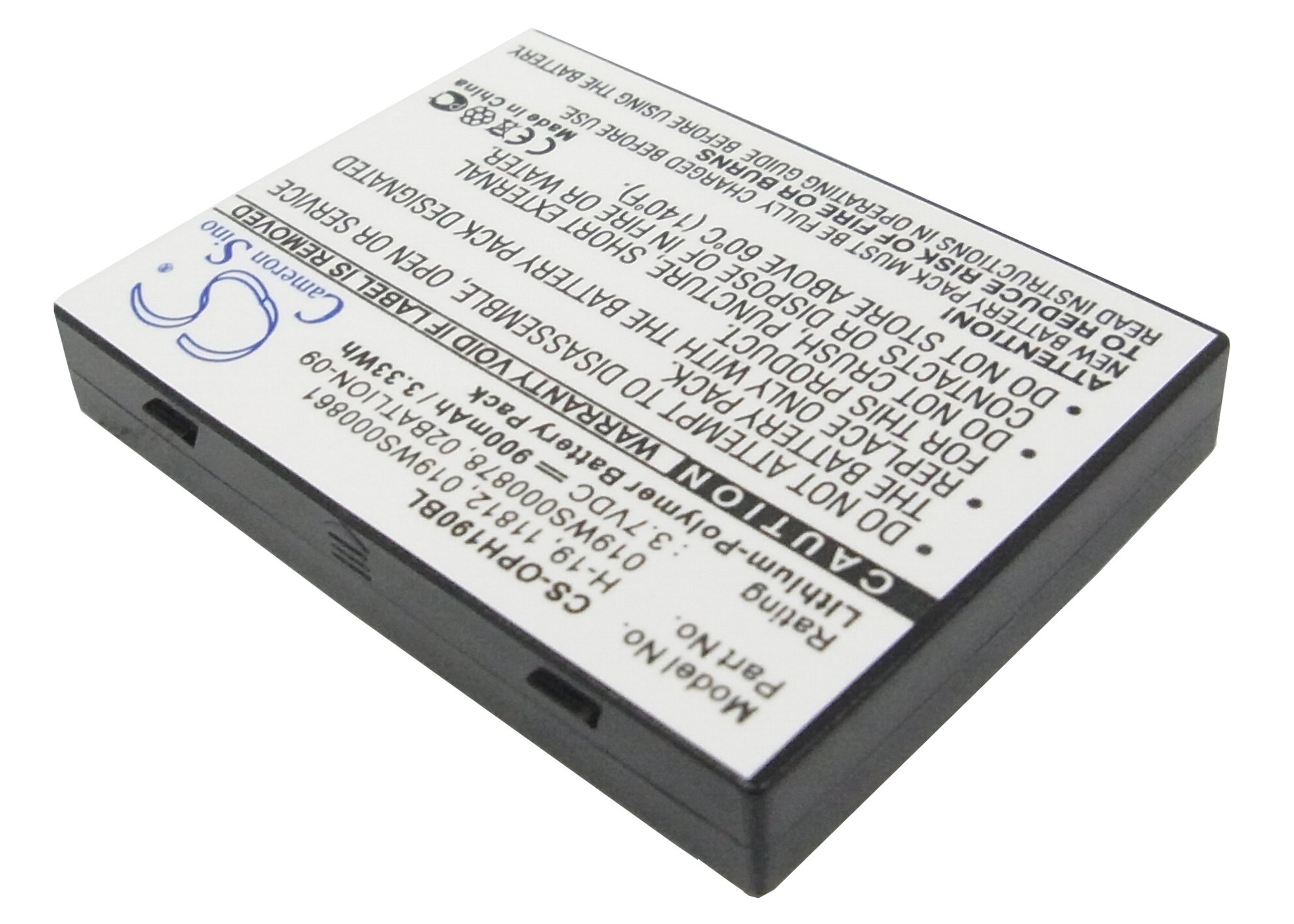 Batteri til strekkodeskanner for Opticon H-19, H-19a, H-19d osv.