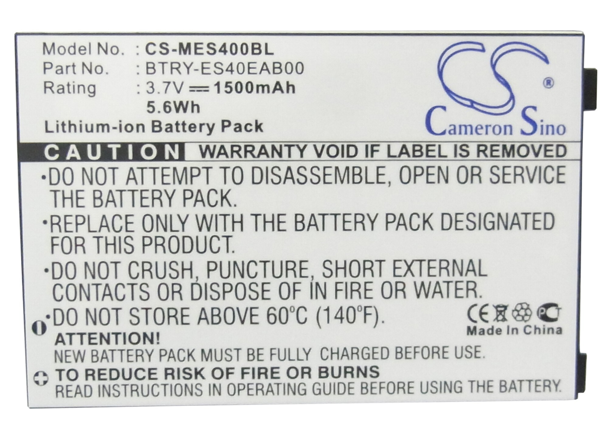 Batteri til strekkodeskanner for Symbol ES400, ES405