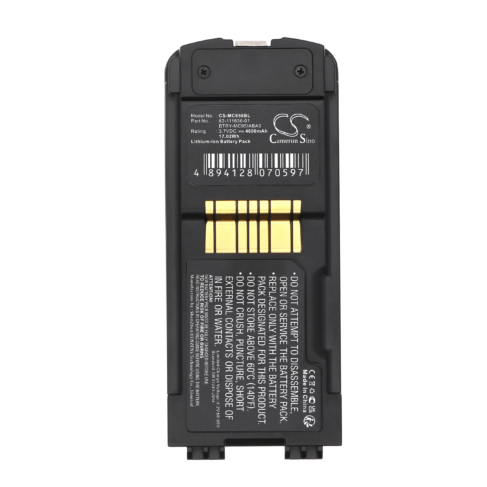 Batteri for Symbol MC9500, MC9590, MC9596 strekkodeskanner