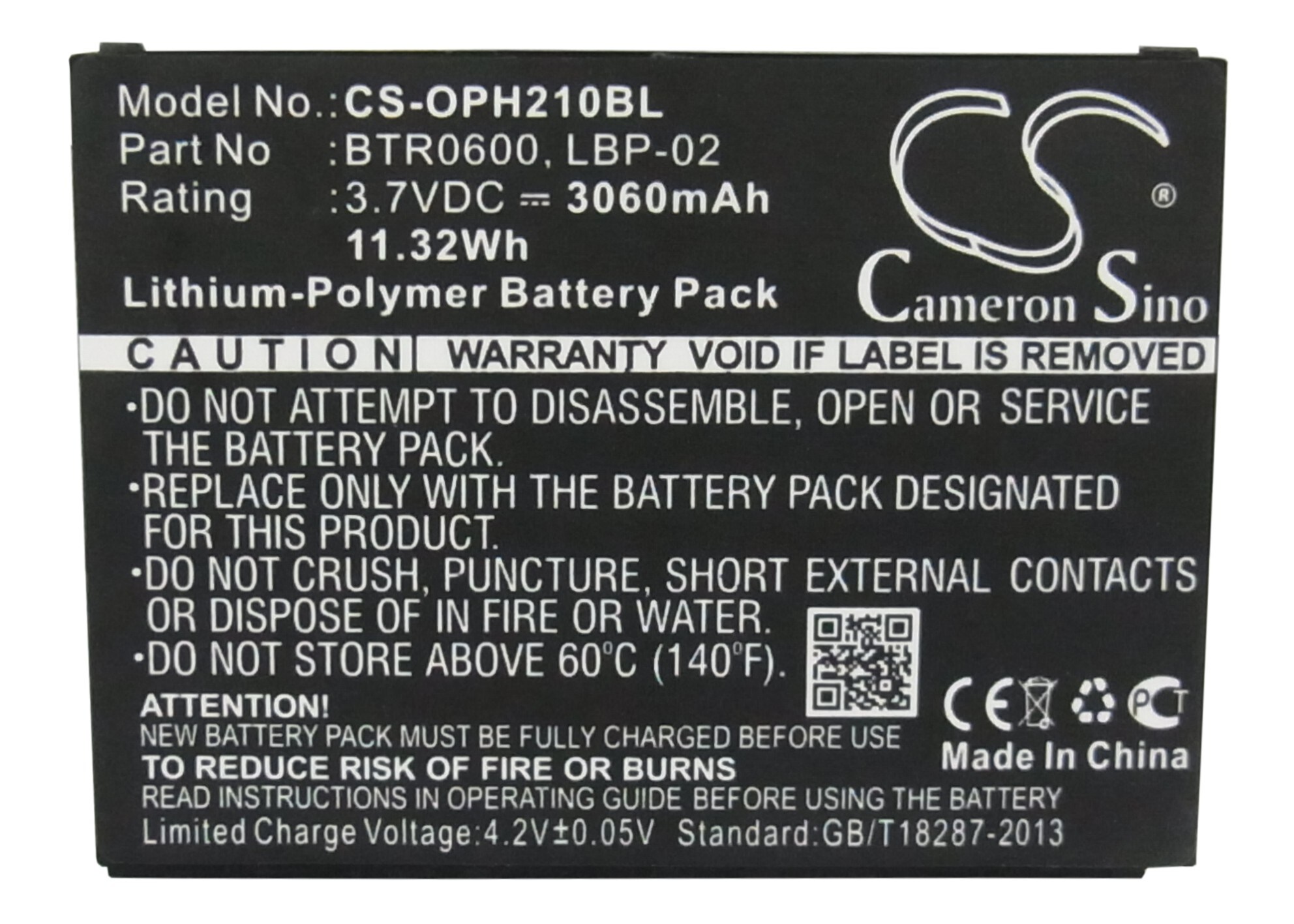Batteri til strekkodeskanner for Opticon H21, H22, H21 1D osv.