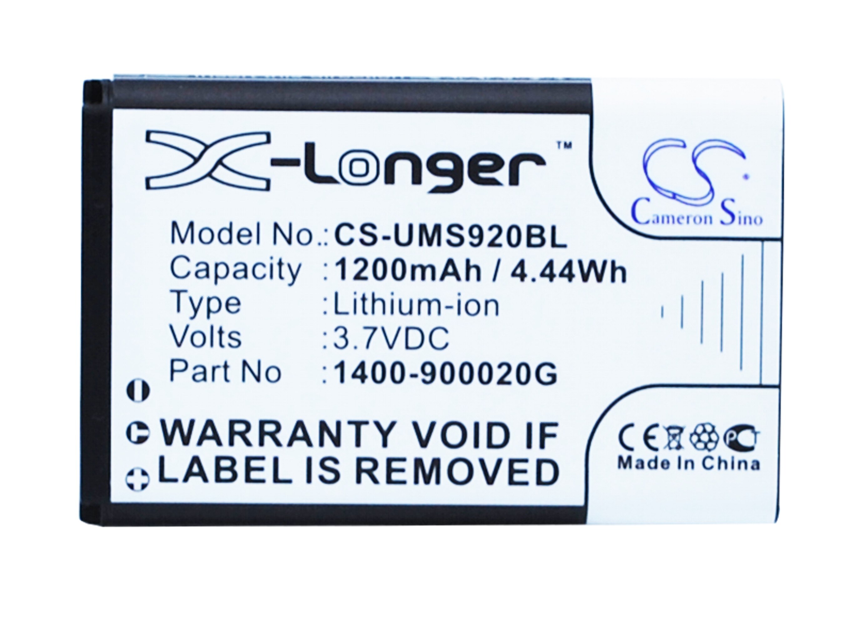 Batteri til strekkodeskanner for Unitech MS920