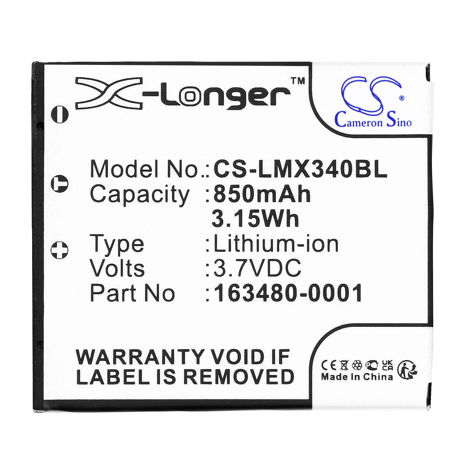 Batteri til strekkodeskanner for Honeywell Voyager 1602G, 8650, 8670