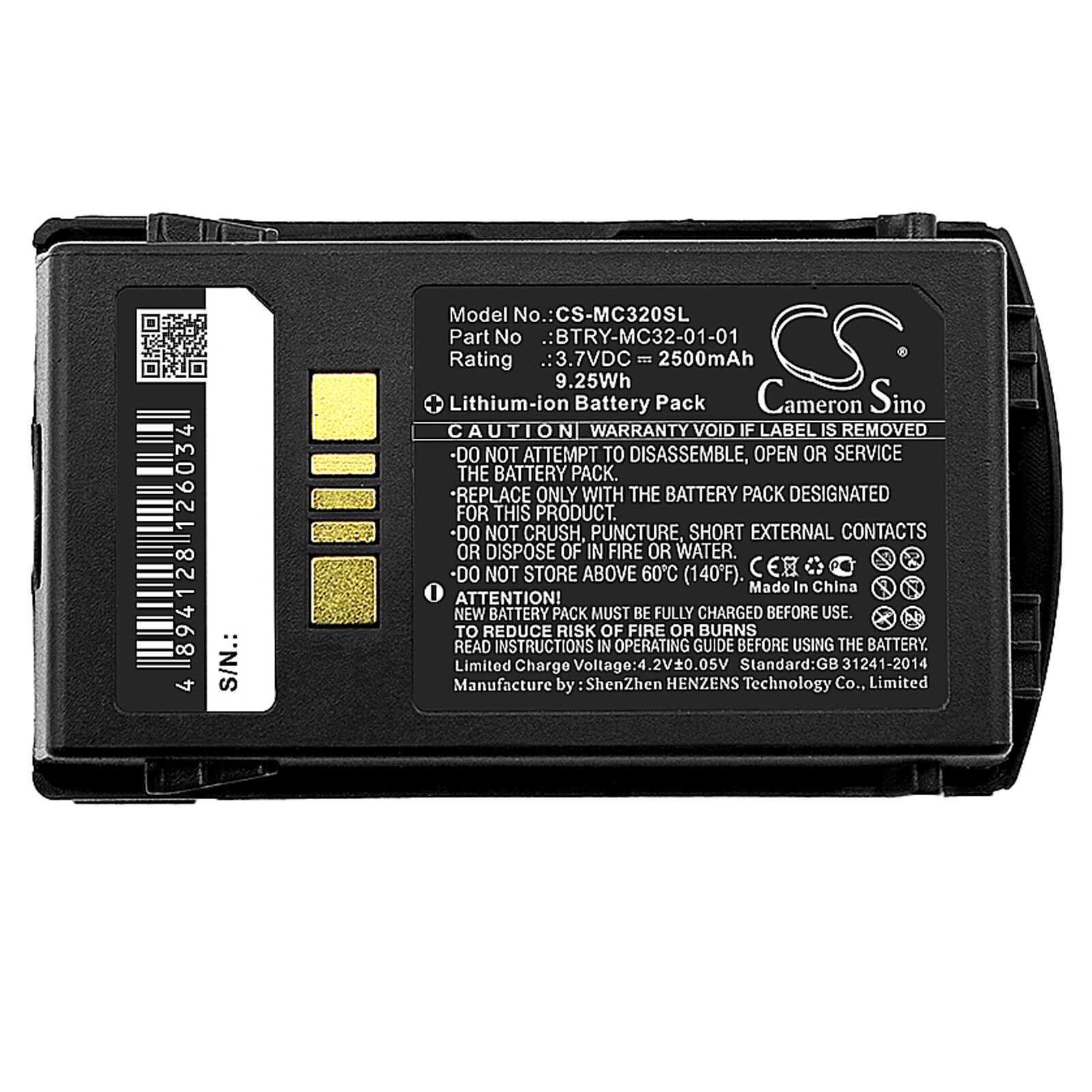 Batteri for strekkodeskanner for Zebra MC3200, MC32N0, MC32N0-S