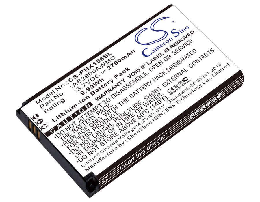 Batteri for SmartPhone, Mobil for Philips Xenium X1560, Xenium X5500, X1560 og andre.