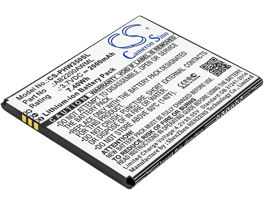 Batteri for SmartPhone, Mobil for Philips Xenium W3500, Xenium W3509, W3500 og andre.
