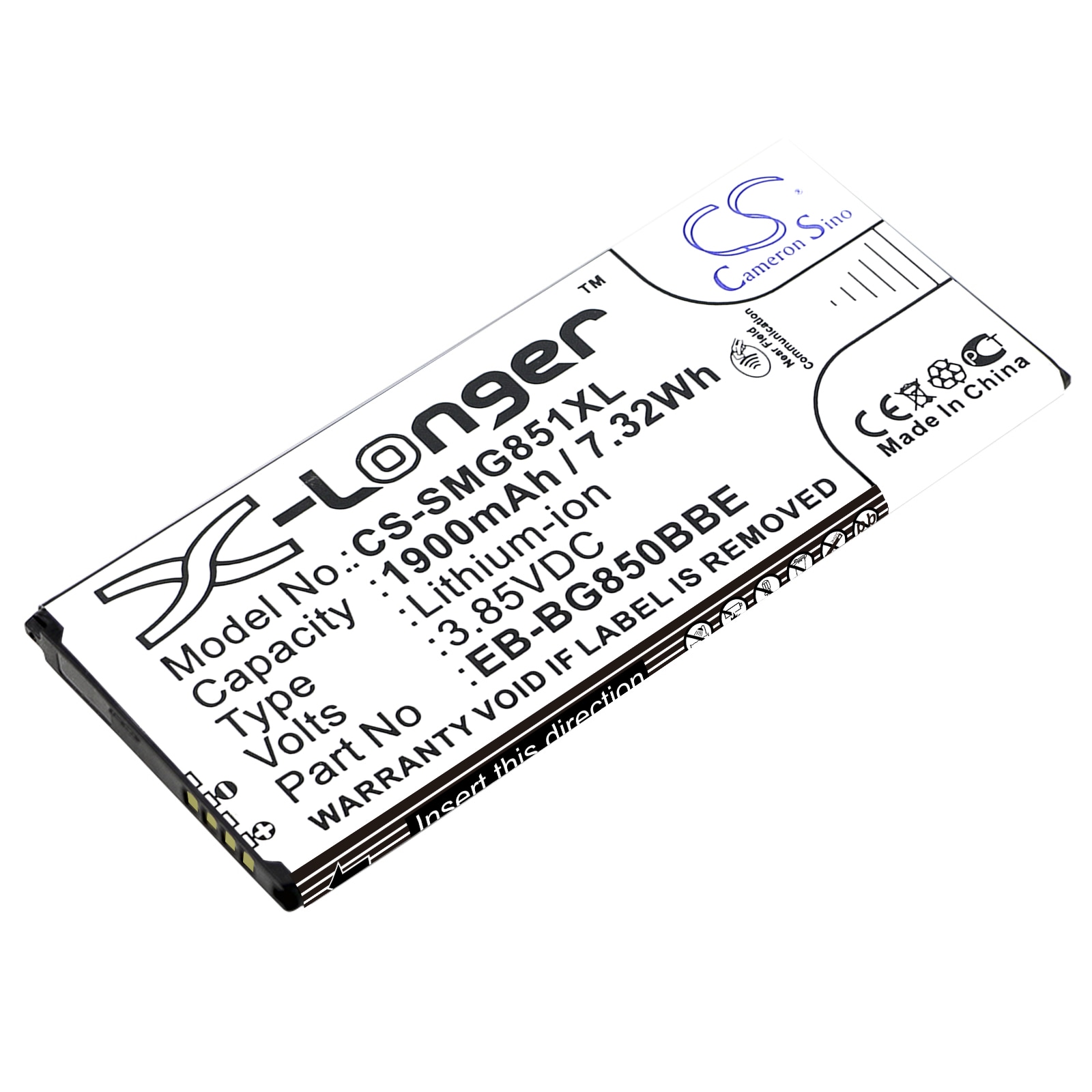 Batteri for SmartPhone, Mobil for Samsung Galaxy Alpha, SM-G850, SM-G850F og andre.