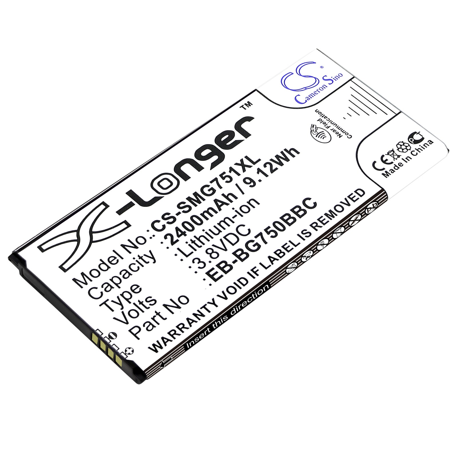 Batteri for SmartPhone, mobil for Samsung SM-G750, SM-G750A, SM-G750F og andre.