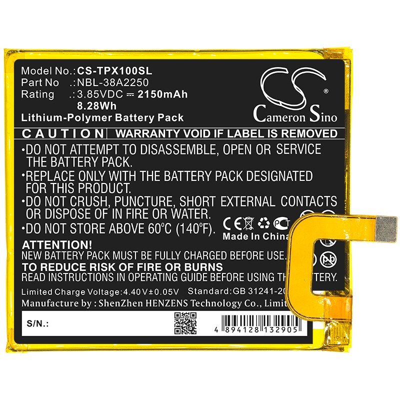 Batteri for smarttelefon, mobil for Neffos X1, X1 Dual SIM, TP902C