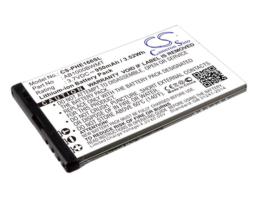 Batteri for SmartPhone, Mobil for Philips E166, E220, CTE166 og andre.