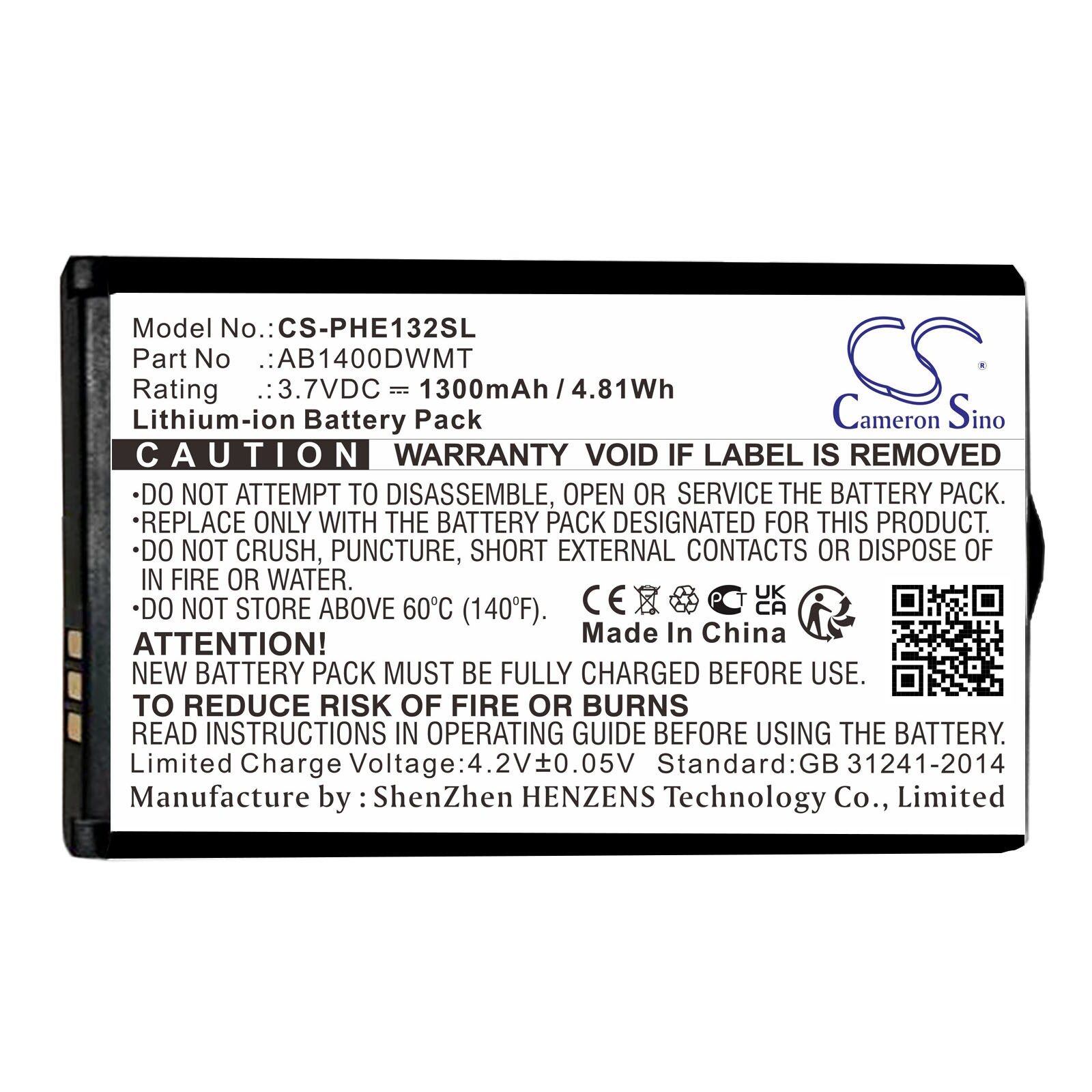 Batteri for SmartPhone, Mobil for Philips E132, E132X, Xenium E132 og andre.