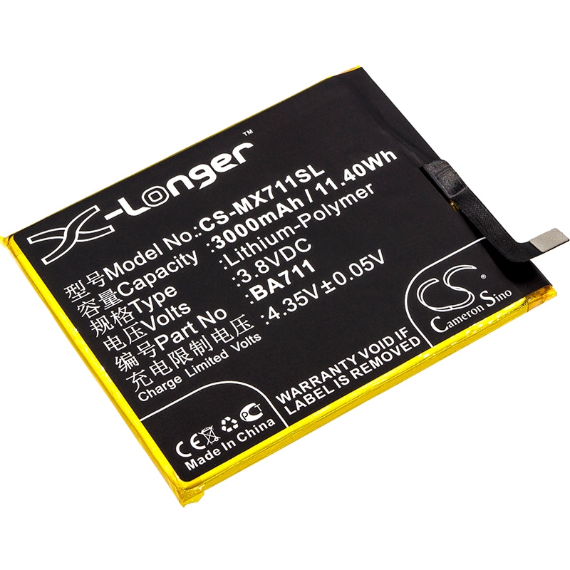 Batteri for SmartPhone, Mobil for Meizu M6, M6 Dual SIM, M6 Dual SIM TD-LTE og andre.