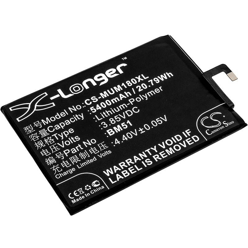 Batteri for SmartPhone, Mobil for Xiaomi Mi Max 3, Mi Max 3 Dual SIM TD-LTE og andre.
