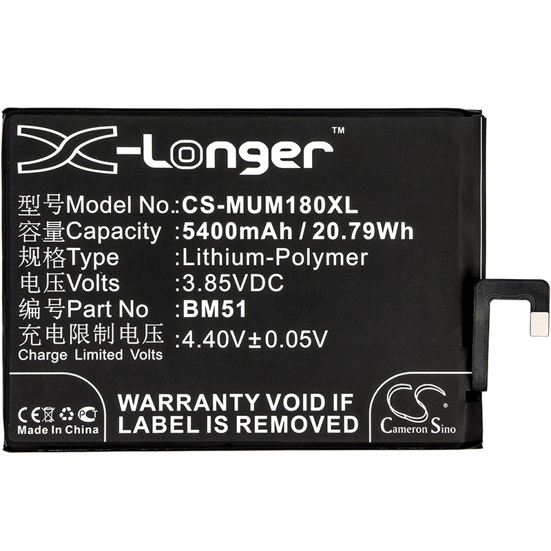 Batteri for SmartPhone, Mobil for Xiaomi Mi Max 3, Mi Max 3 Dual SIM TD-LTE og andre.