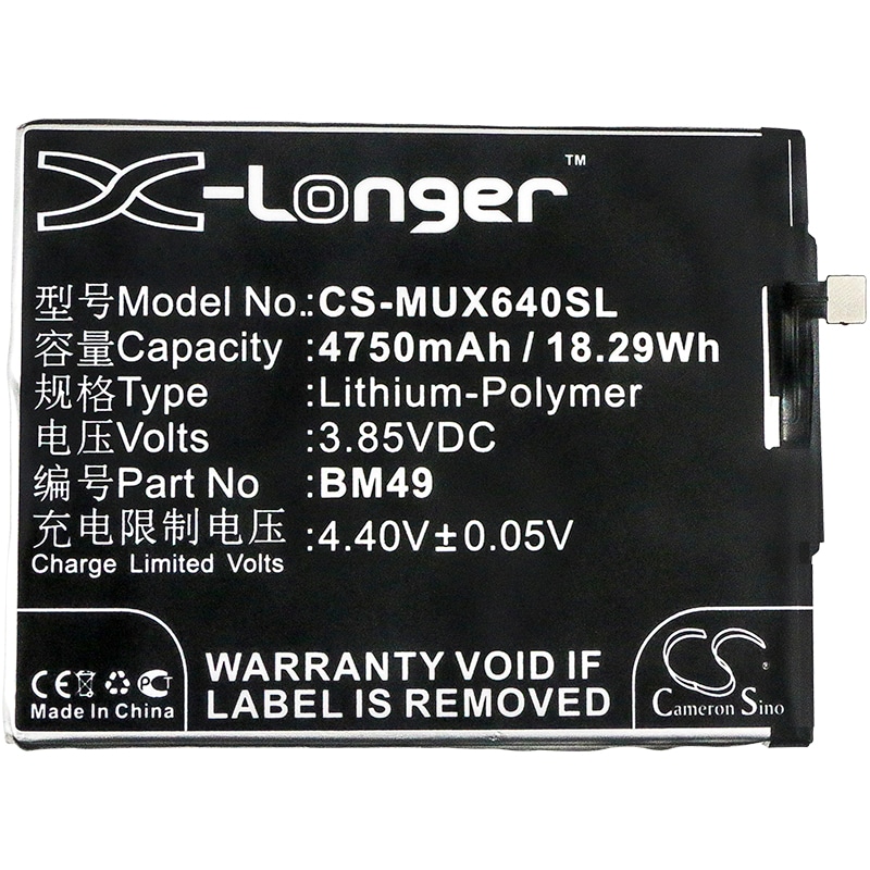 Batteri for SmartPhone, Mobil for Xiaomi Max, Mi Max Dual SIM og andre.