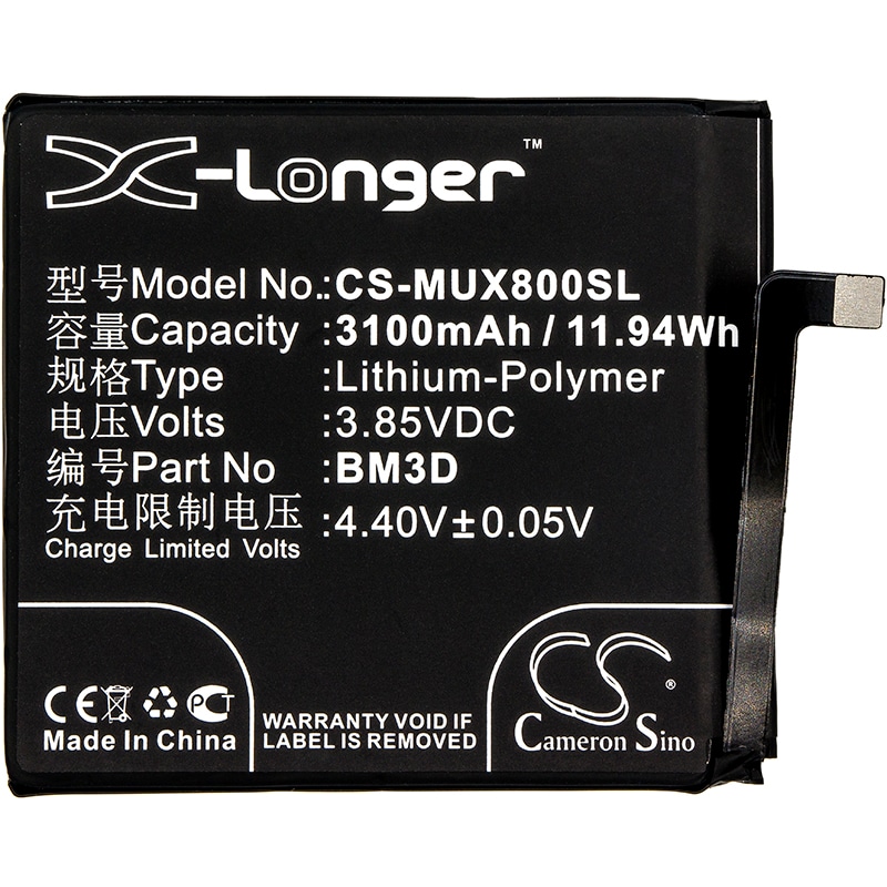 Batteri for SmartPhone, Mobil for Xiaomi Mi 8 SE, Mi 8 SE Standard Dual SIM og andre.