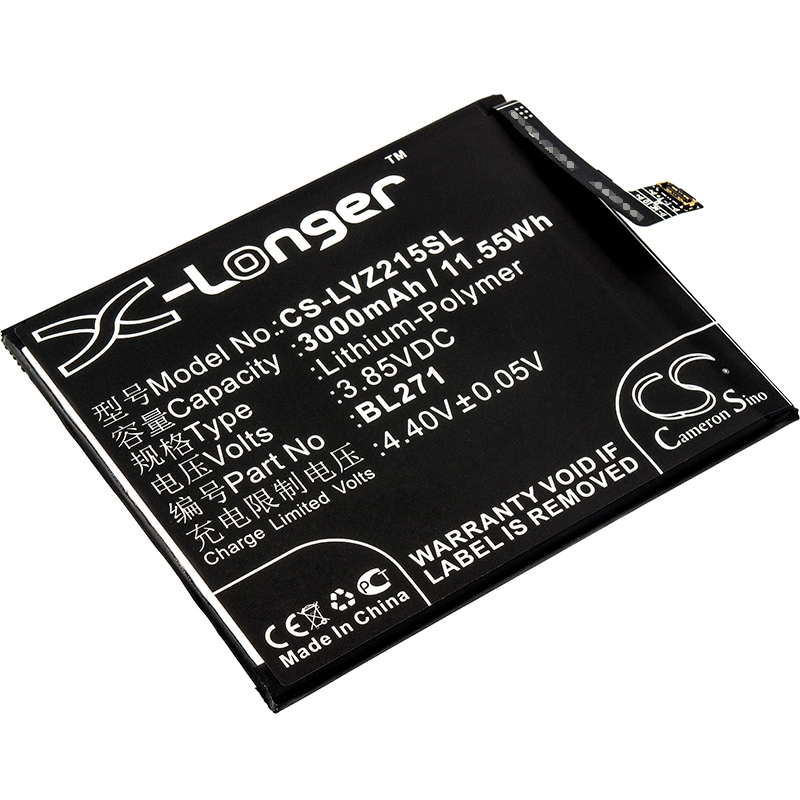 Batteri for SmartPhone, Mobil for Lenovo ZUK Edge, Z2151, ZUK Edge Premium Edition og andre.