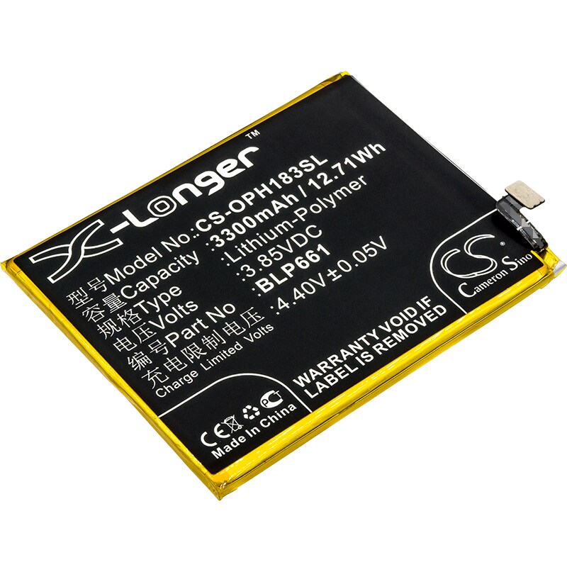 Batteri for SmartPhone, Mobil for OPPO A3, A3 Dual SIM, A3 Dual SIM TD-LTE og andre.