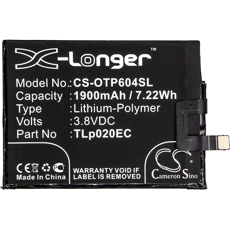 Batteri for SmartPhone, Mobil for Alcatel One Touch Pop Up, OT-6044 og andre.