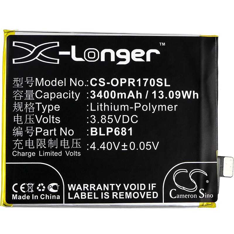 Batteri for SmartPhone, Mobil for OPPO R17, R17 Dual SIM, R17 Dual SIM TD-LTE og andre.