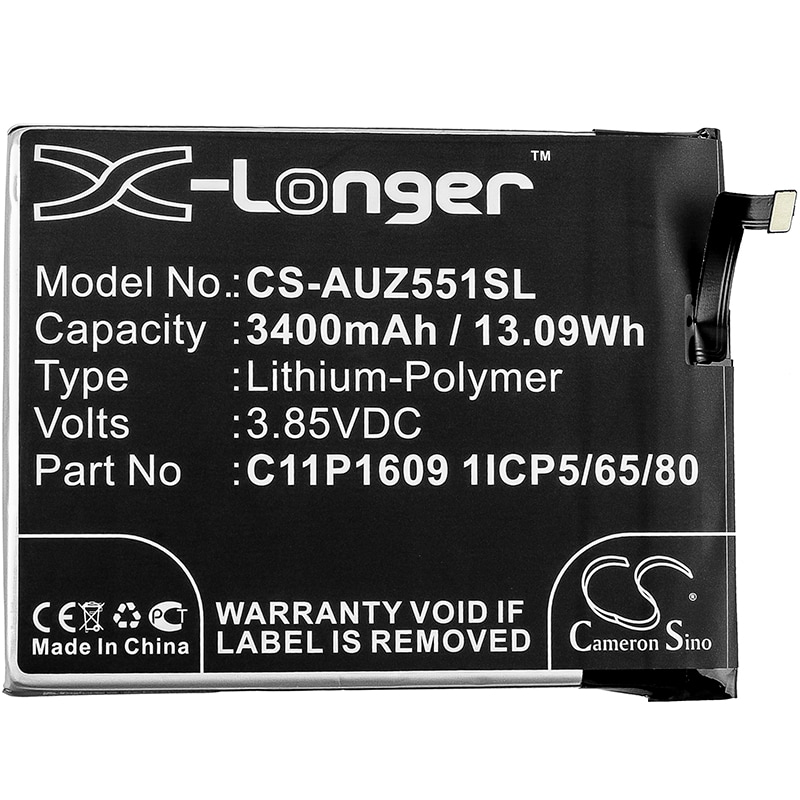 Batteri for SmartPhone, Mobil for Asus Zenfone 3 Max 5.5, ZC553KL og andre.