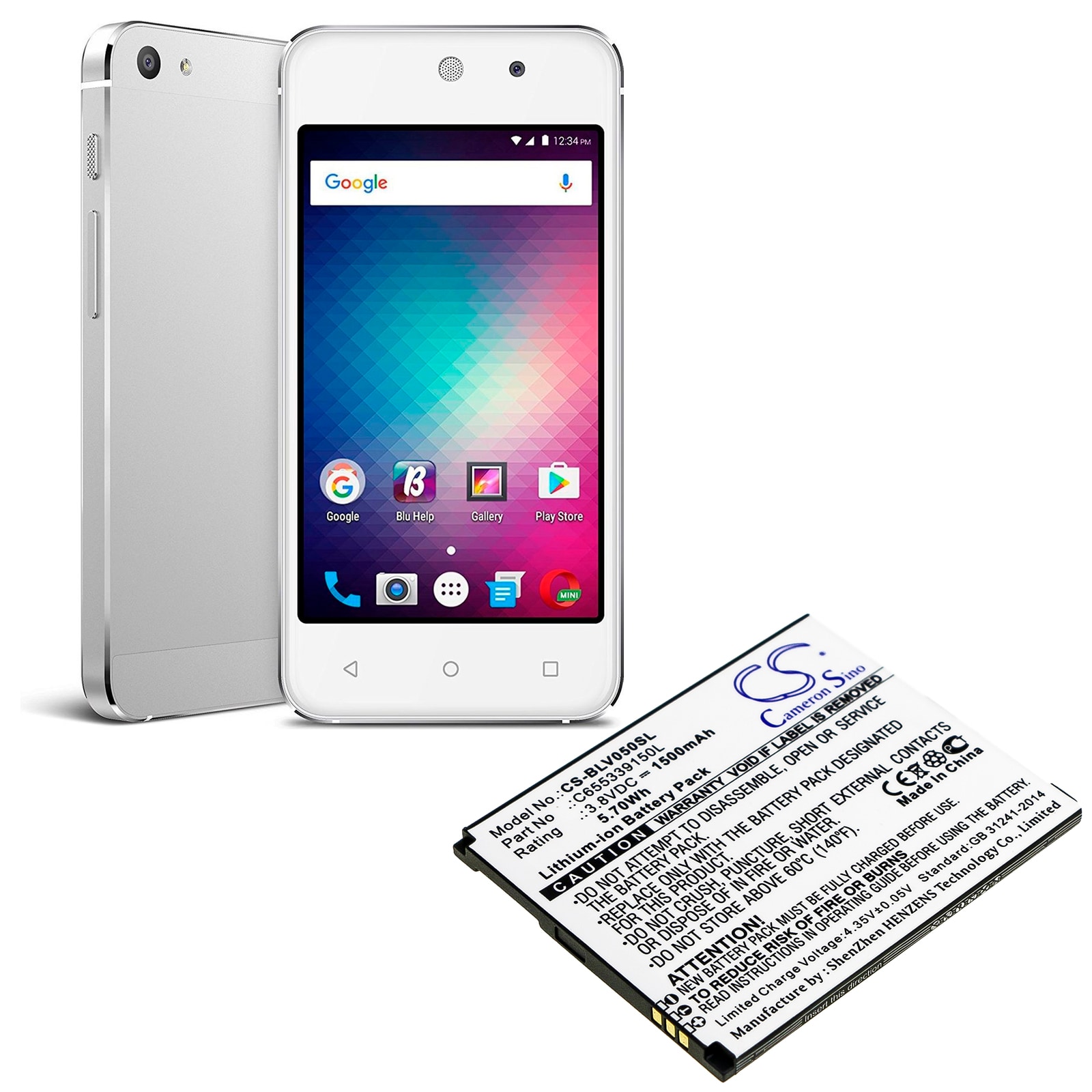 Batteri for SmartPhone, Mobil for BLU Vivo 5 Mini, V050
