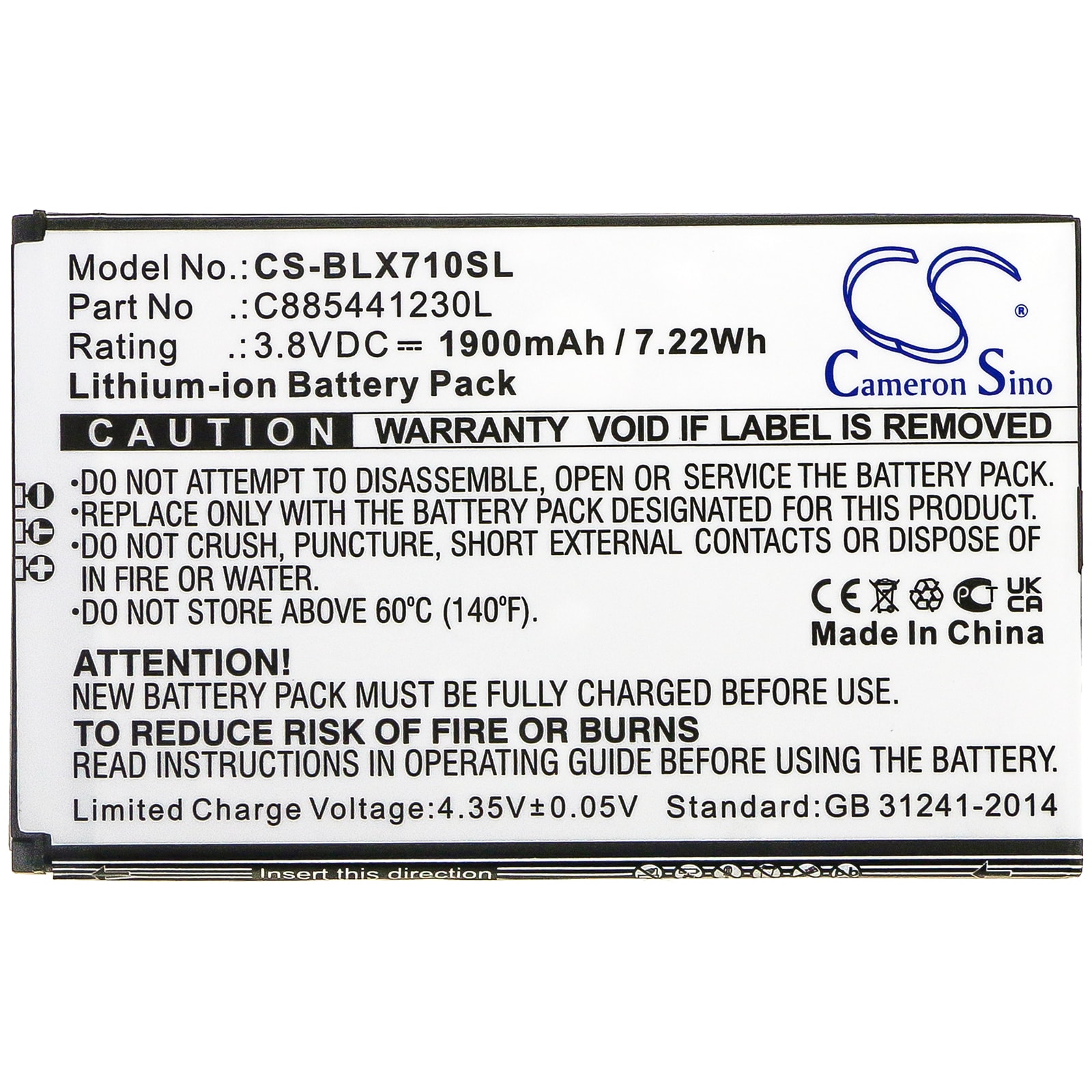 Batteri for smarttelefon, mobil for BLU Dash XL, D710L, D710U