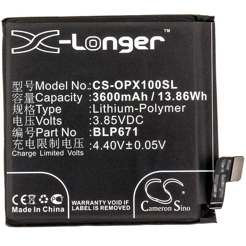 Batteri for SmartPhone, Mobil for OPPO Find X, Find X Dual SIM og andre.