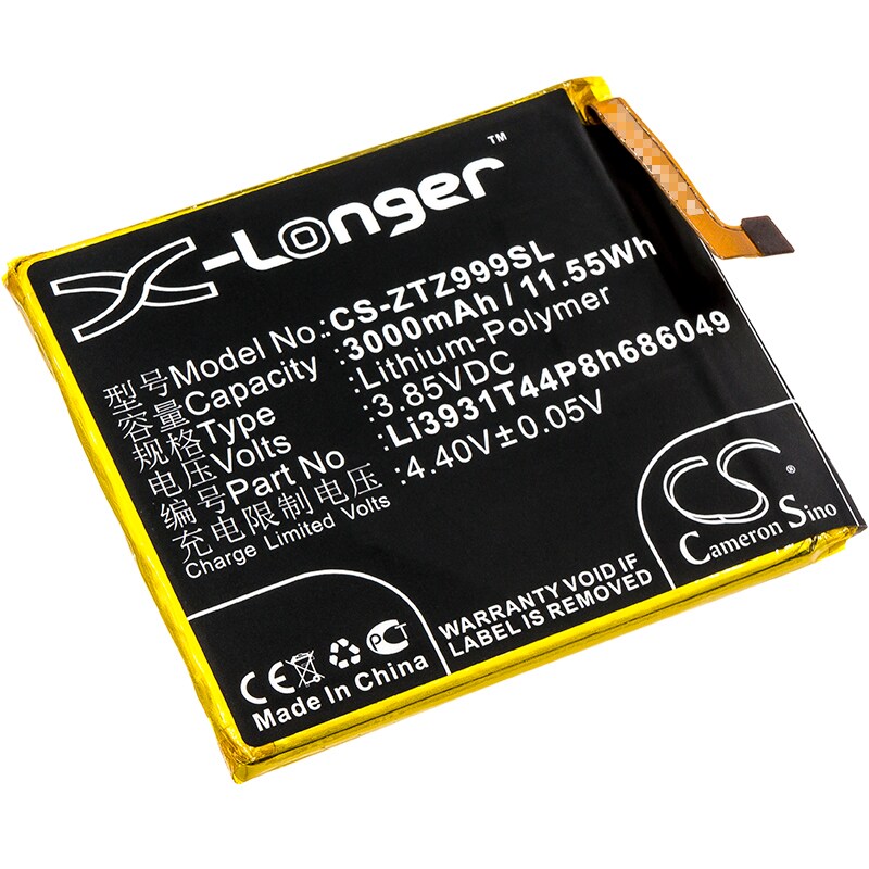 Batteri for SmartPhone, Mobil for ZTE Axon M, Axon M LTE-A, Z-01K og andre.