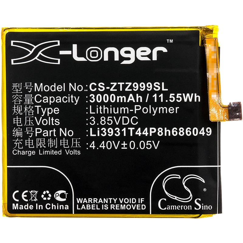 Batteri for SmartPhone, Mobil for ZTE Axon M, Axon M LTE-A, Z-01K og andre.