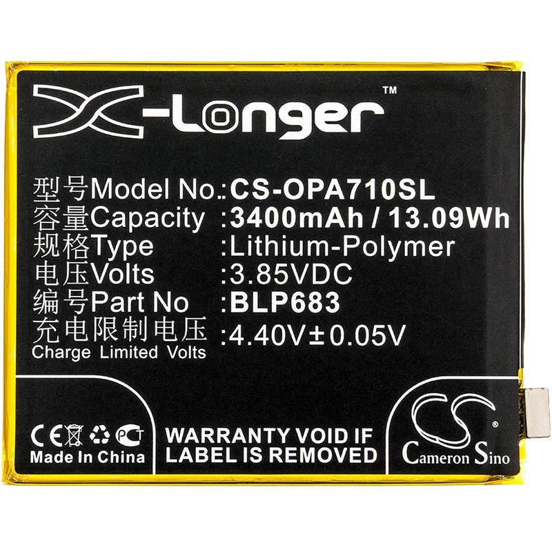 Batteri for smarttelefon, mobil for OPPO A7x, A7x Dual SIM, PBBM00