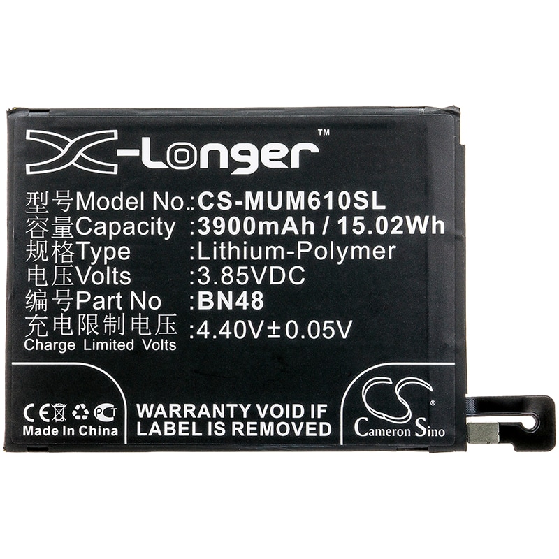 Batteri for SmartPhone, Mobil for Xiaomi Redmi Note 6 Pro, Note 6 Pro Dual SIM og andre.